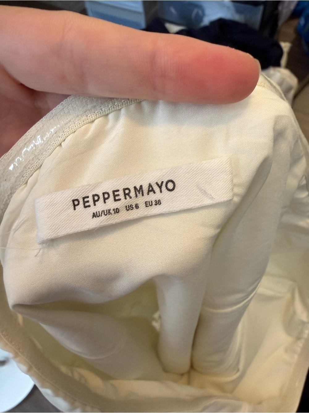 Peppermayo Della Strapless Mini Dress White Satin Size 6 - Picture 6 of 6